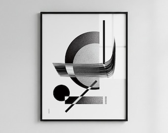 Order of things - Abstract Wall Art Poster / Minimalistic Geometric Print / Black and White Illustrated Home Décor