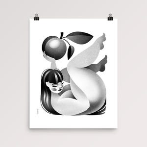 Plump - Wall Art Poster / Modern Zen Print / Black and White Illustrated Home Decor image 7