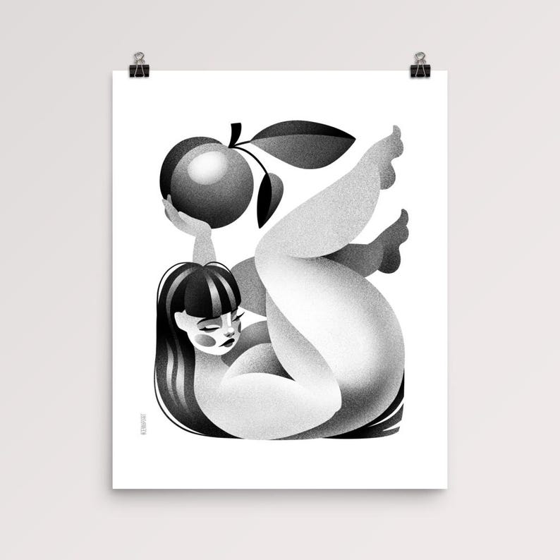 Plump - Wall Art Poster / Modern Zen Print / Black and White Illustrated Home Decor image 7