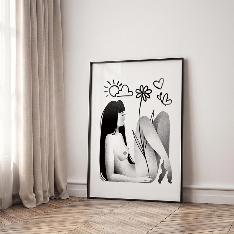 Reality - Wall Art Poster / Modern Print / Black and White Illustrated Home Decor image 5