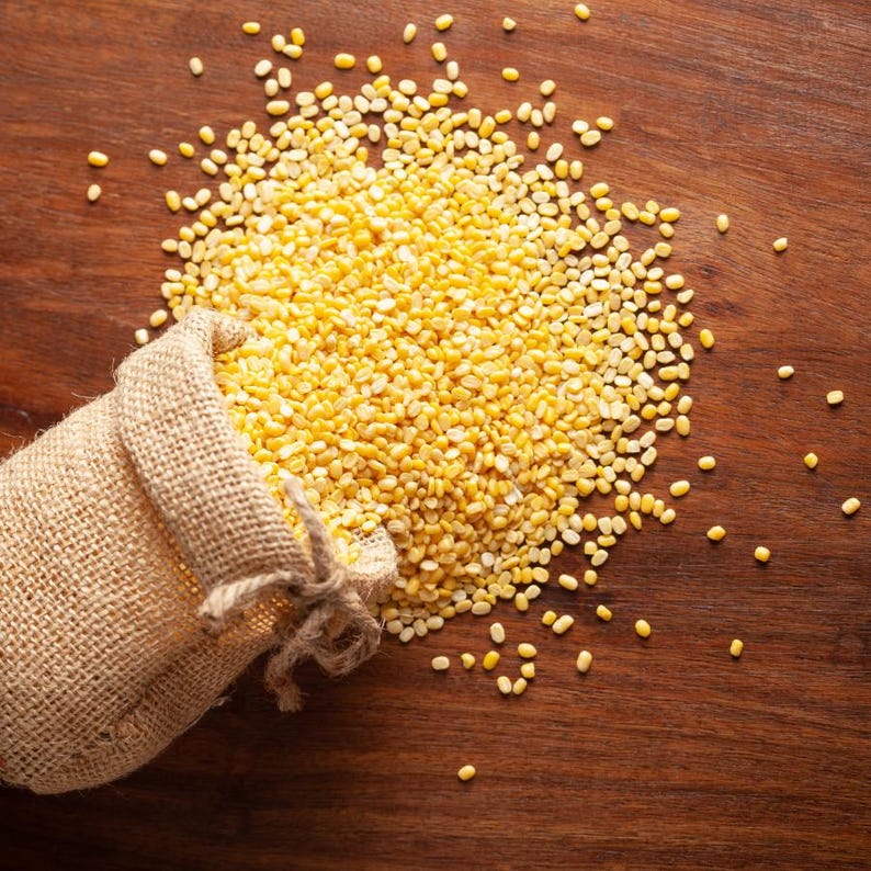 20-100 semillas de lenteja amarilla (Moong Dal), Vigna radiata, legumbres y cereales imagen 2