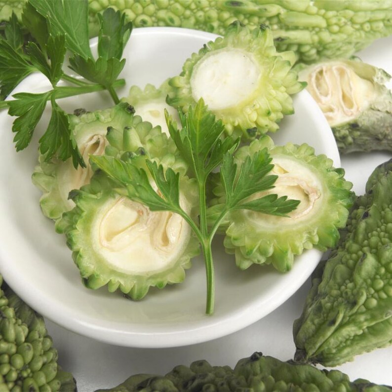20-50 Sementes de melão-de-são-caetano pequeno (Karela, Momordica charantia), abóboras, cabaças e melões. imagem 5