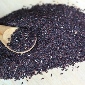 100-1000 risbärsfrön, Oryza sativa, vildt svart ris, lila korn, thairis bild 2