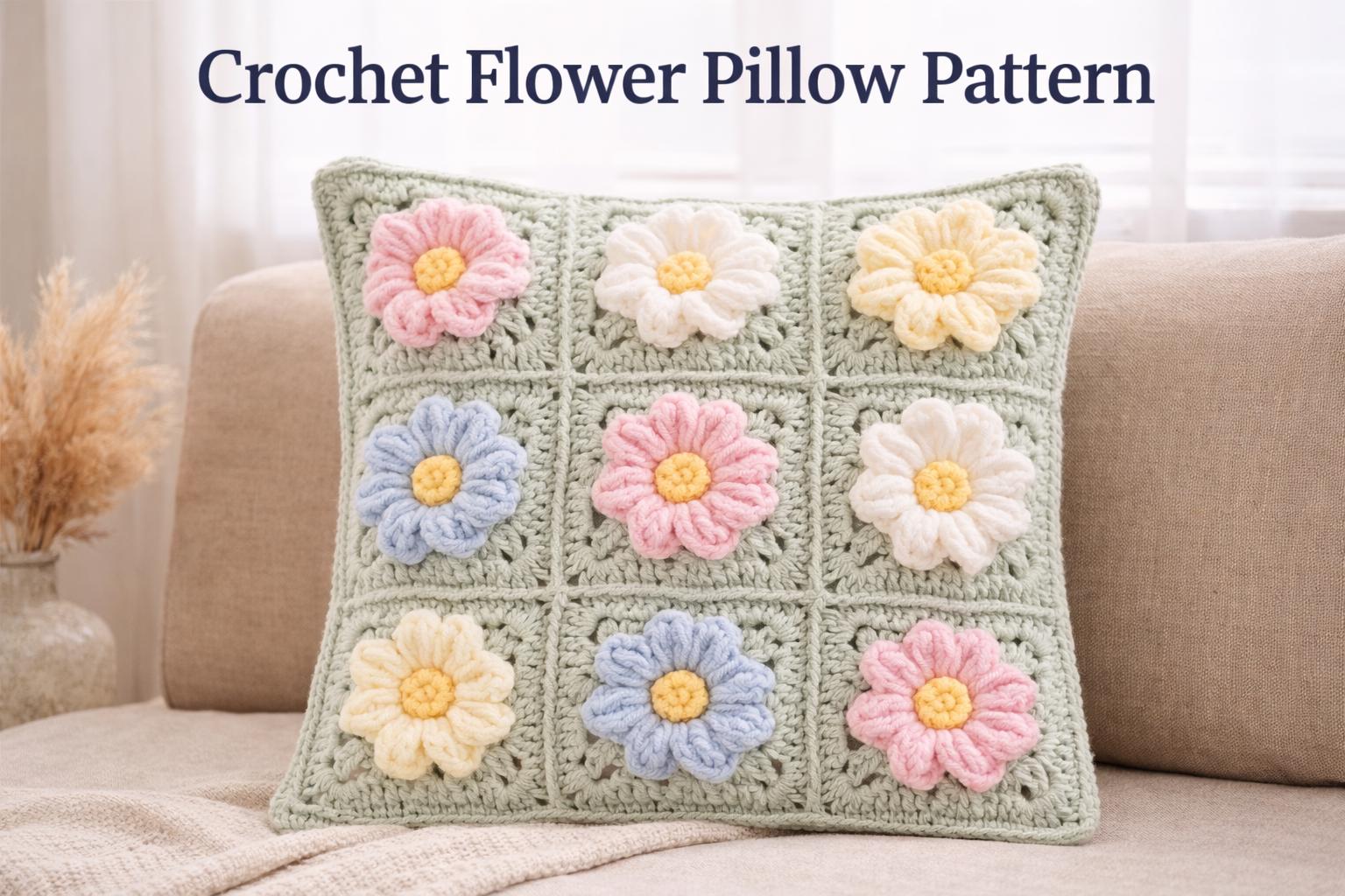 32 Flower Pillow Crochet Patterns for Cozy, Giftable Home Décor 15 Crochet Flower Pillow