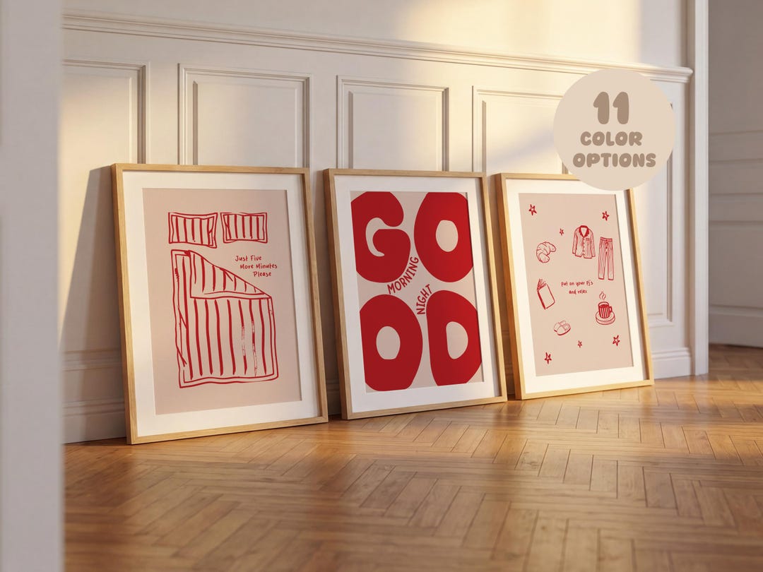Minimalist Printable Wall Art Set of 3 - Digital Posters for Easy Home ...