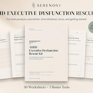 ADHD-arbetsbok för vuxna med exekutiv dysfunktion, uppgiftsförlamning och överväldigande räddningskit
