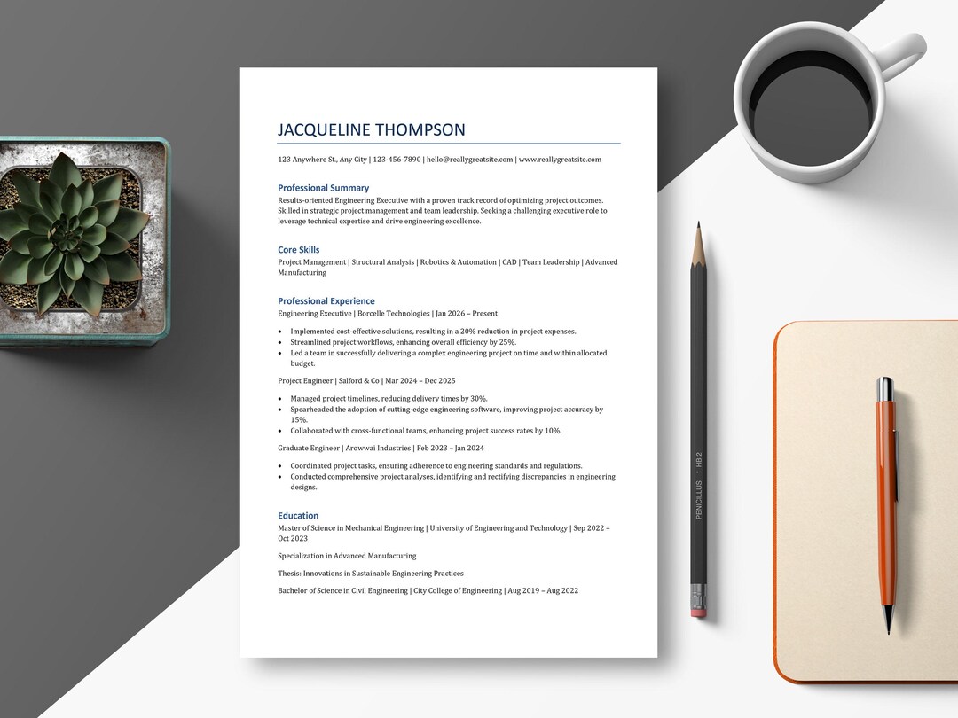 ATS Friendly Resume Template Word Editable Modern Professional CV ...