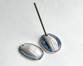 Handmade Ceramic Hand Incense Holder, Good Luck Decor, Home Decor, Gift for Friend