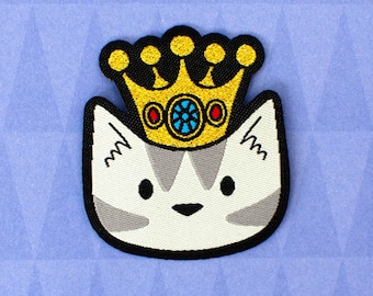 Crown Cat - Patch / Iron On Patch