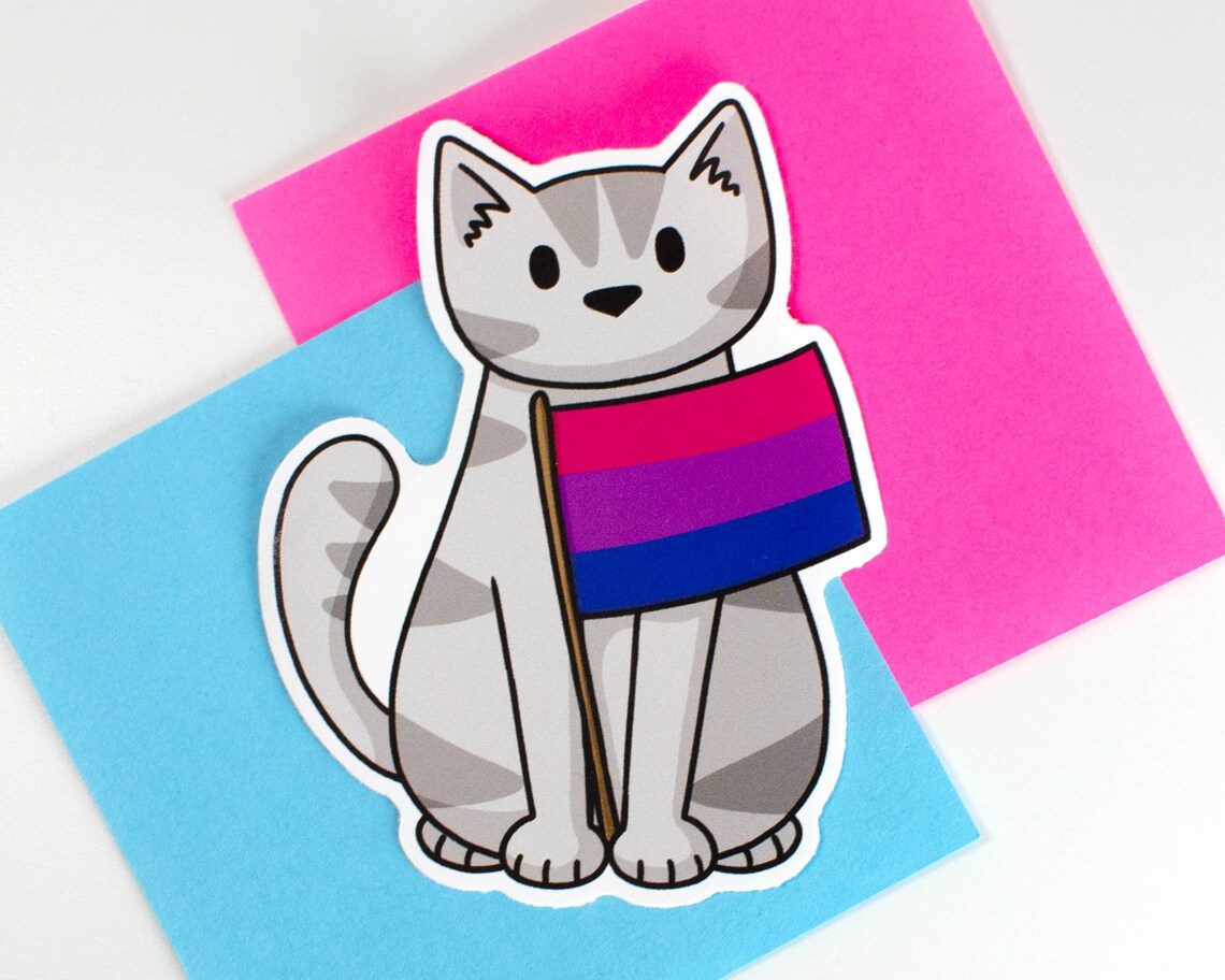 Pride Flag Cat Vinyl Sticker Pride Rainbow / Progress / - Etsy