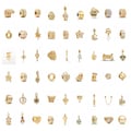 Gold Beads for Charm Bracelets, Heart, Floral, & Crystal Dangle Pendants,Fit Pandora European Bracelet Charms,DIY Women Jewelry Gift for Her product logo