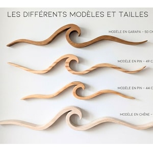 Massief houten golfdecoratie – Massief houten wandsculptuur – Surf & Kitesurf – Hoogwaardige surfdecoratie – Decoratie in kuststijl