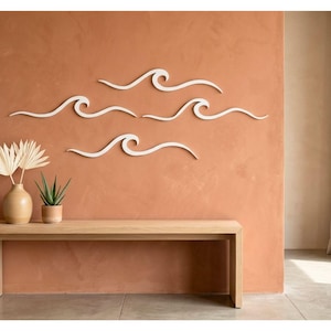 Onda decorativa in legno – Scultura murale artigianale – Surf e Kitesurf – Modello “The Wave”