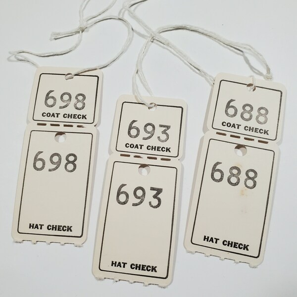 Coat Check Tags - Etsy