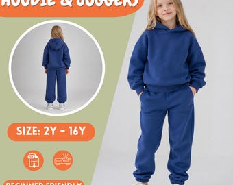 Girls Hoodie and Joggers Sewing Pattern PDF Sizes 2Y to 16Y