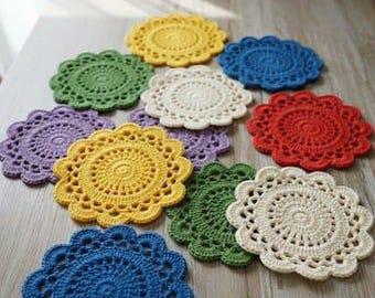 Crochet Flower Coaster Pattern: Easy DIY Tutorial (PDF Download iNG)