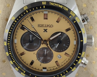 Seiko Men's Gold-plated Vintage Quartz Chronograph Watch 7T62-0EB0