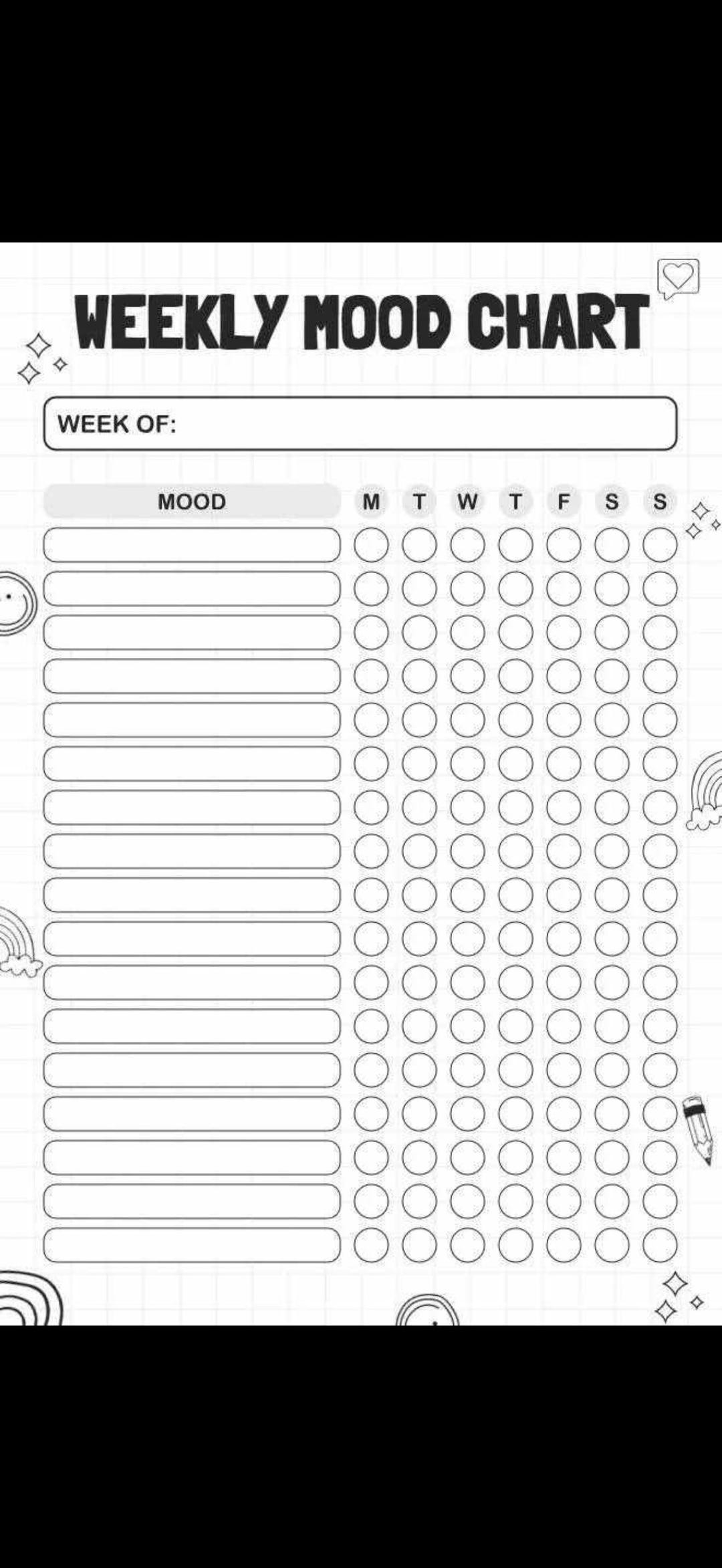 Weekly Mood Tracker Minimal Printable A4 Calm Self Care Worksheet - Etsy