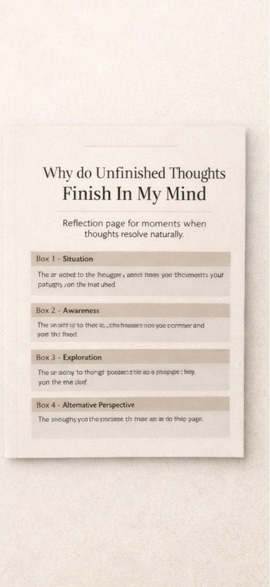 Why Do My Thoughts Feel Unfinished Until I Complete Them | Thought ...