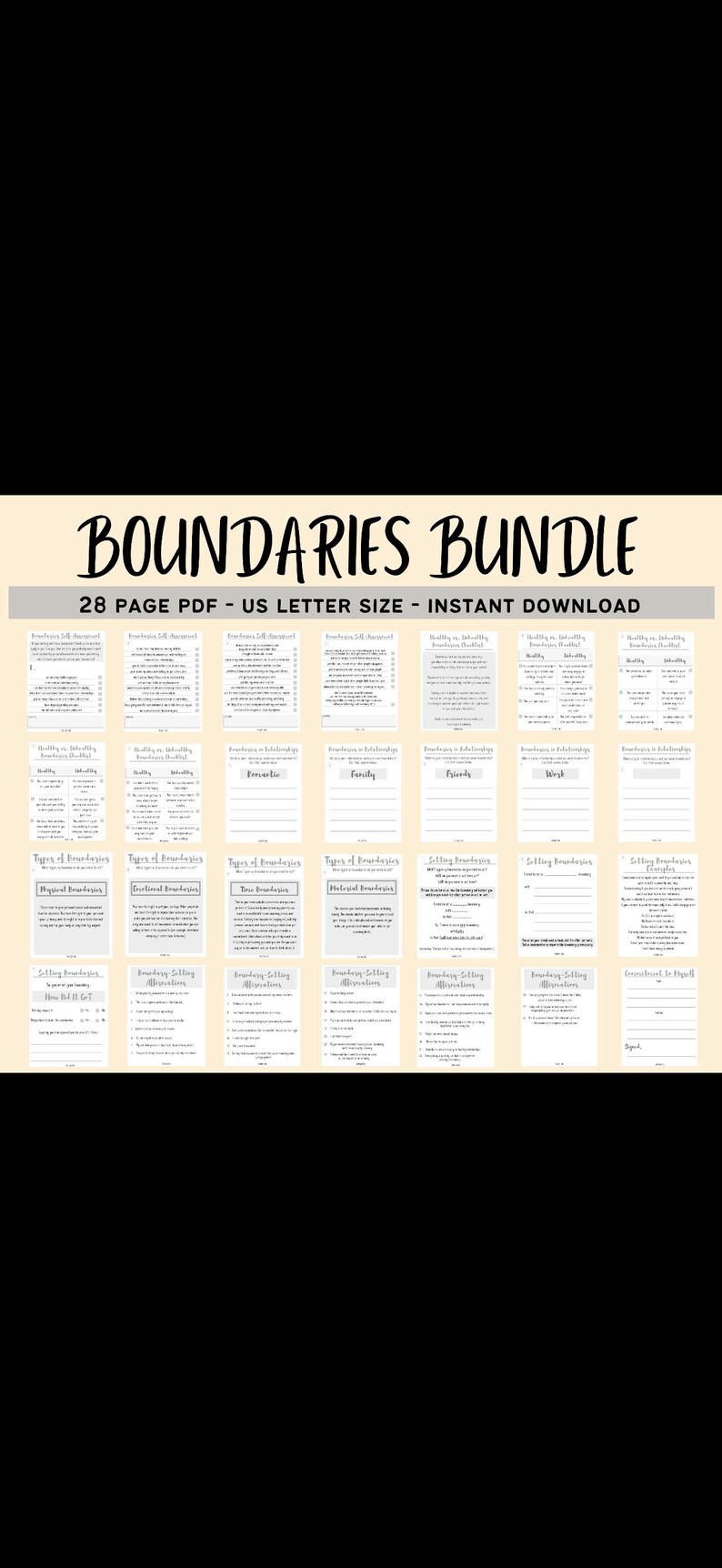 Emotional Boundaries Bundle Printable | Stop People Pleasing & Say No ...