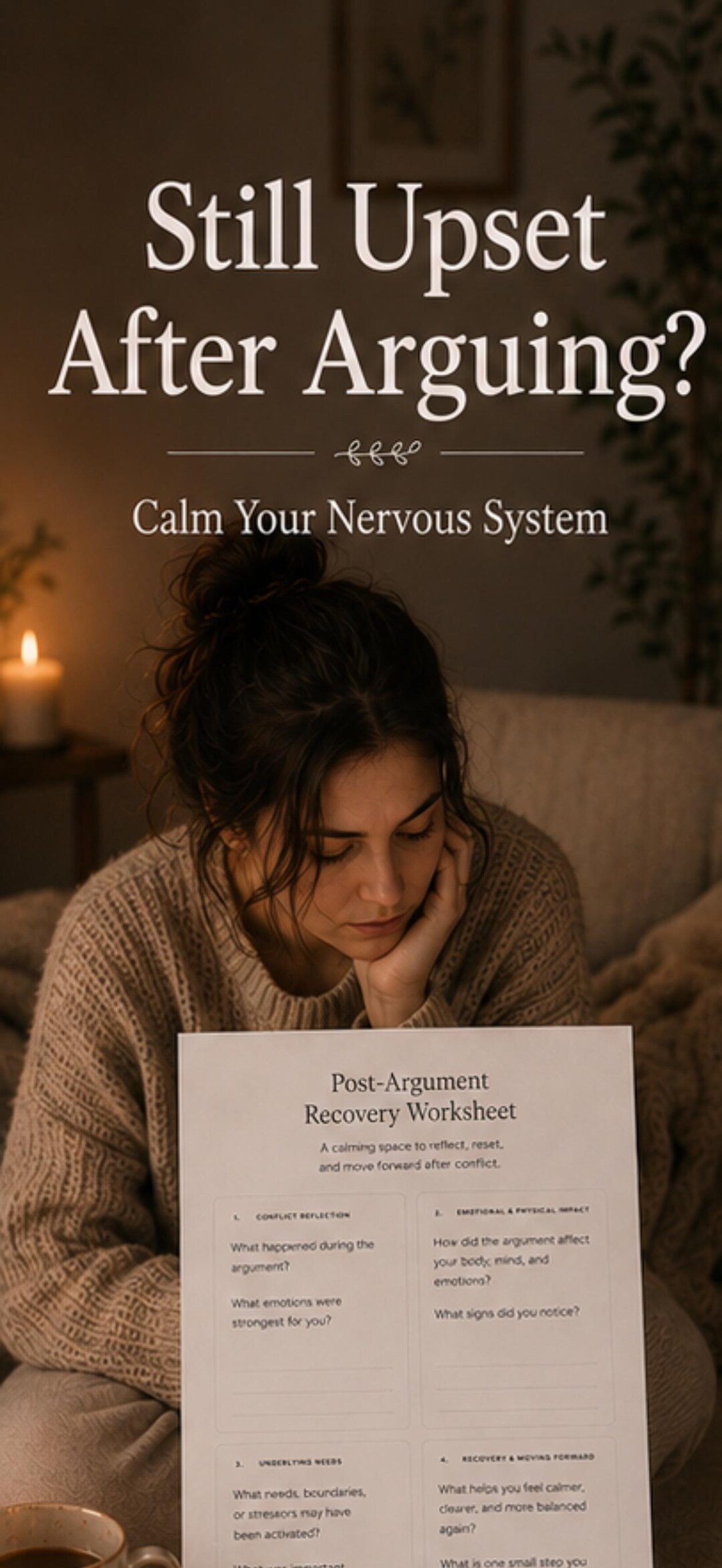 Calm Down After Arguing Worksheet | Nervous System Recovery & Emotional ...