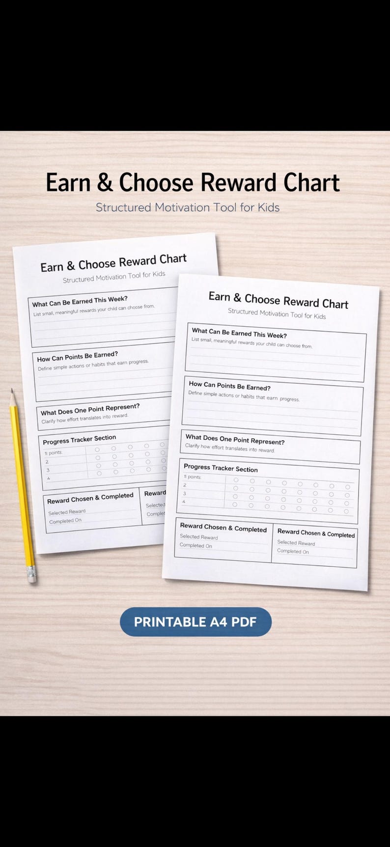 Rewards Progress Report Weekly Effort Tracker for Kids – Printable Habit & Responsibility ...