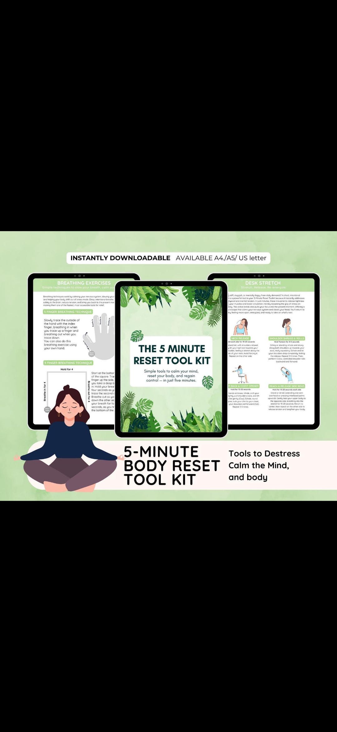 Stress Reset Routine Stress Relief – Quick Reset Bundle | 5 Minute Stress Reset Worksheets ...