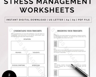 Workplace Anxiety – During Work Stress Worksheet | Stay Calm & Focused Under Pressure | Anxiety Relief Printable PDF