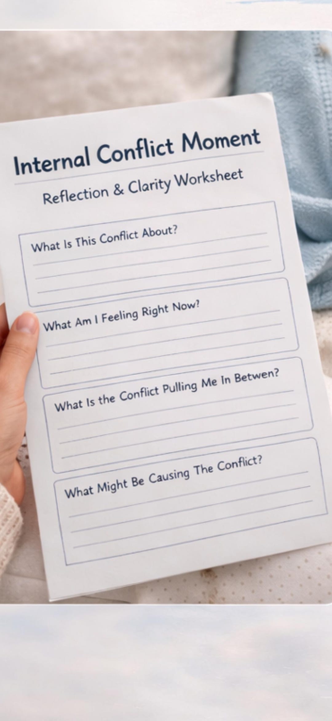 Why Am I so Conflicted | Inner Conflict Reflection Worksheet | Mixed ...