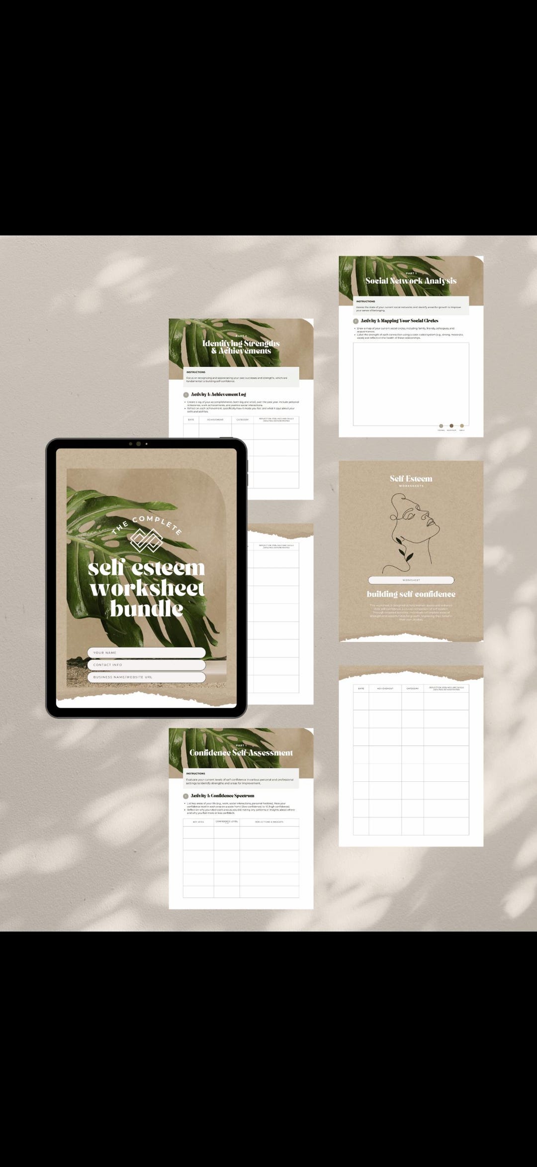 Self Trust Bundle Printable | Build Inner Confidence Worksheets ...