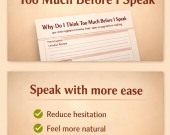 Why Do I Think Too Much Before I Speak | Speak More Naturally And Reduce Overthinking | Printable Worksheet