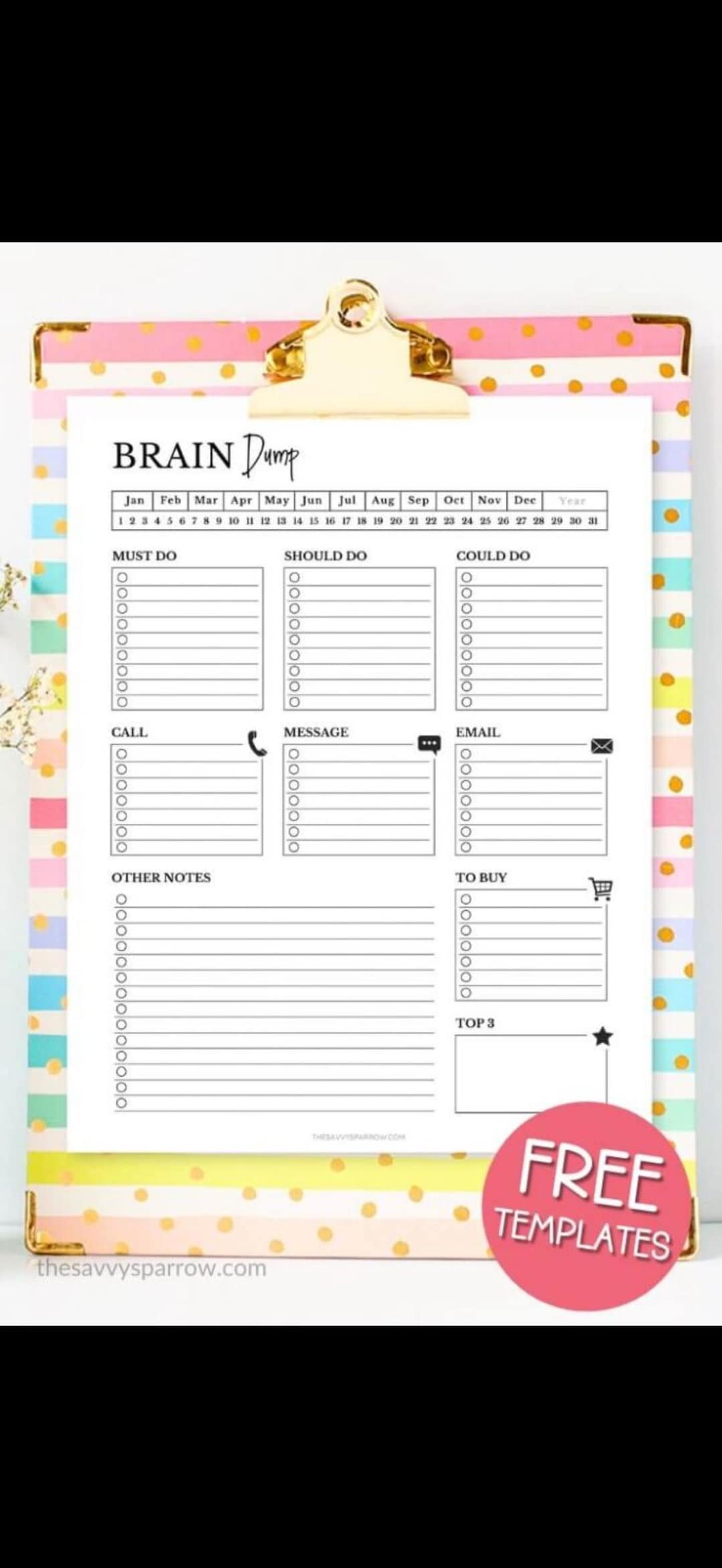 Stress Brain Dump Printable | Minimal Stress Relief Worksheet PDF ...