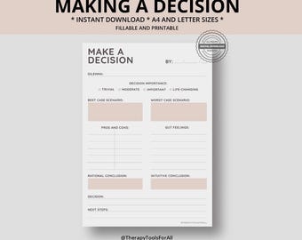 Mental Clarity Habits Worksheet | Prevent Decision Overload & Stay Focused | Printable PDF