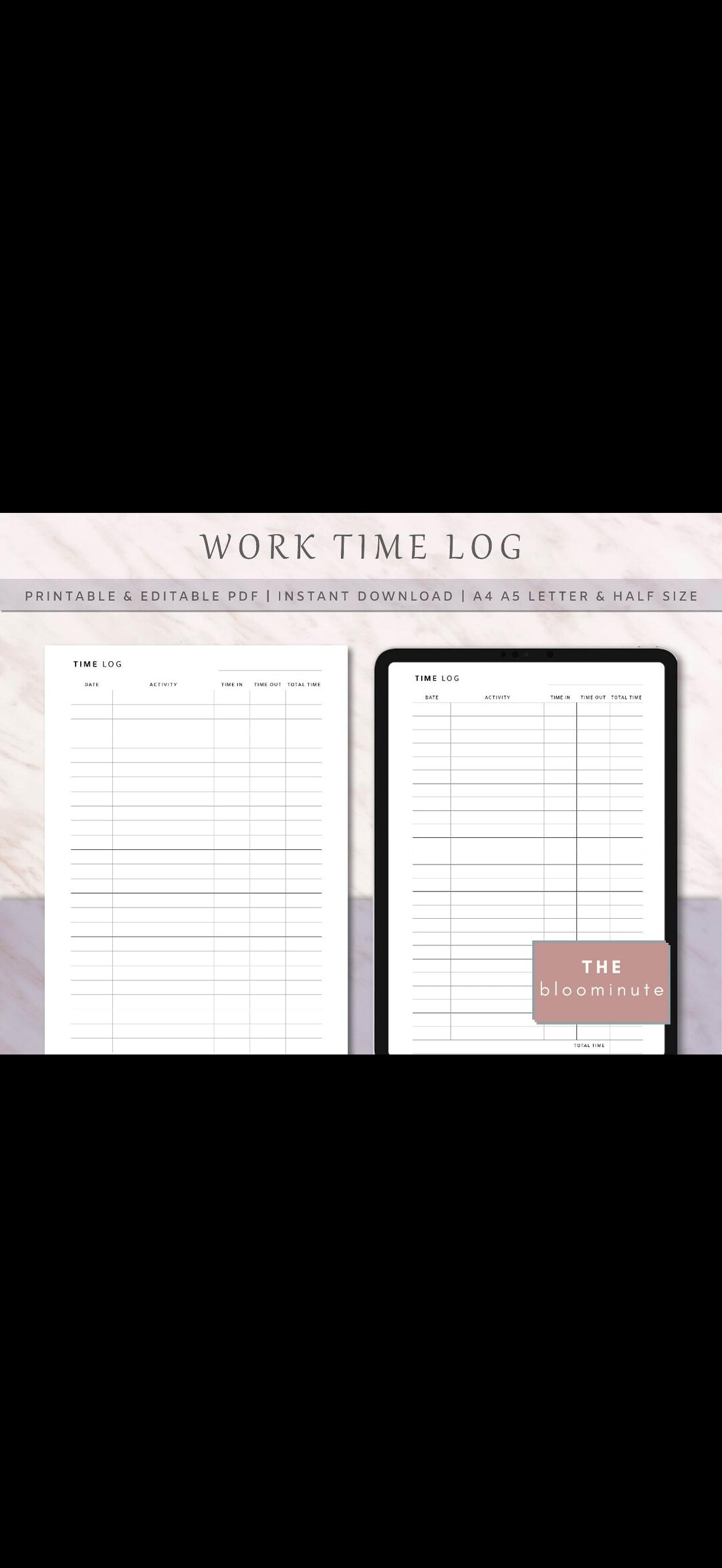 Timer Check Sheet Time Audit Sheet Printable One Page Time Tracking Planner Productivity ...