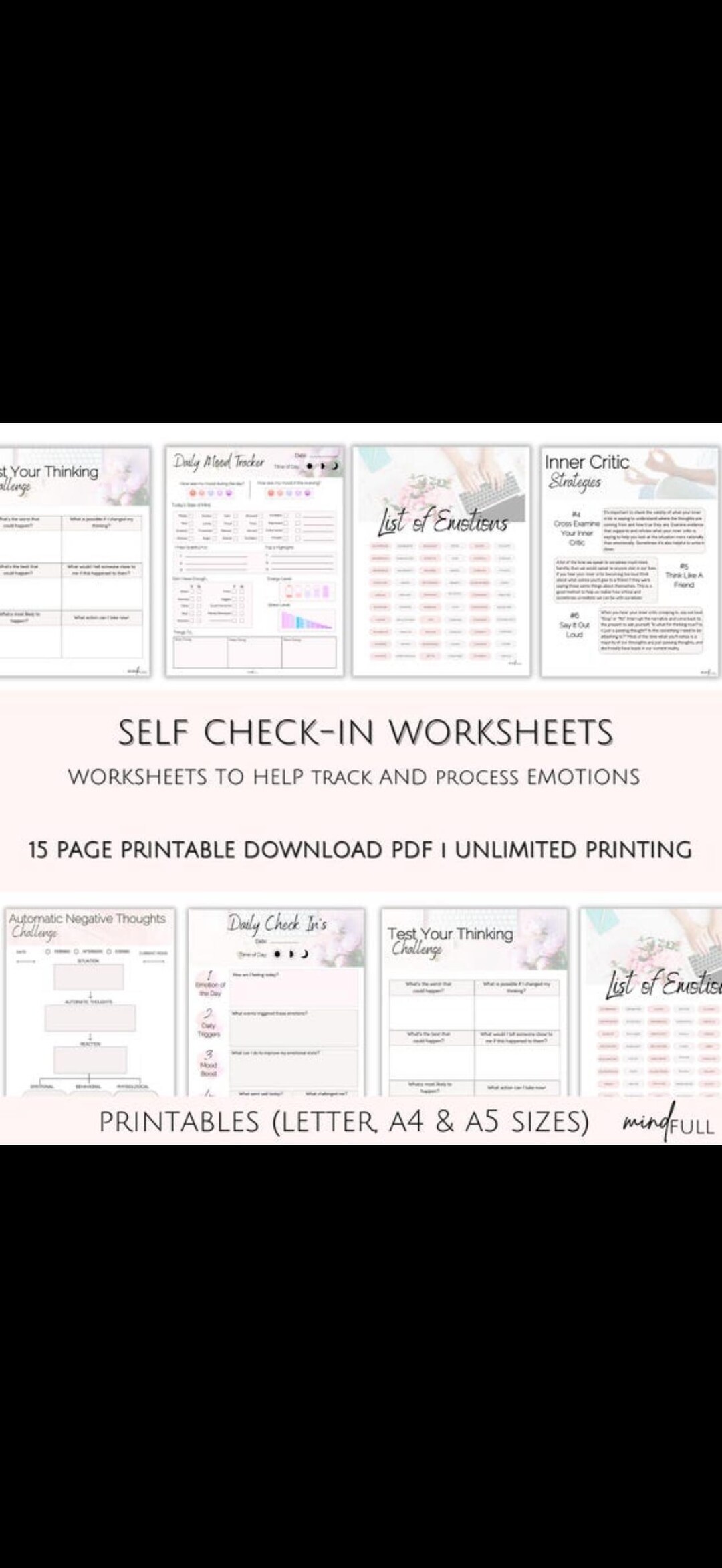 Overthinking Relief Bundle Printable | Stop Racing Thoughts Worksheets ...