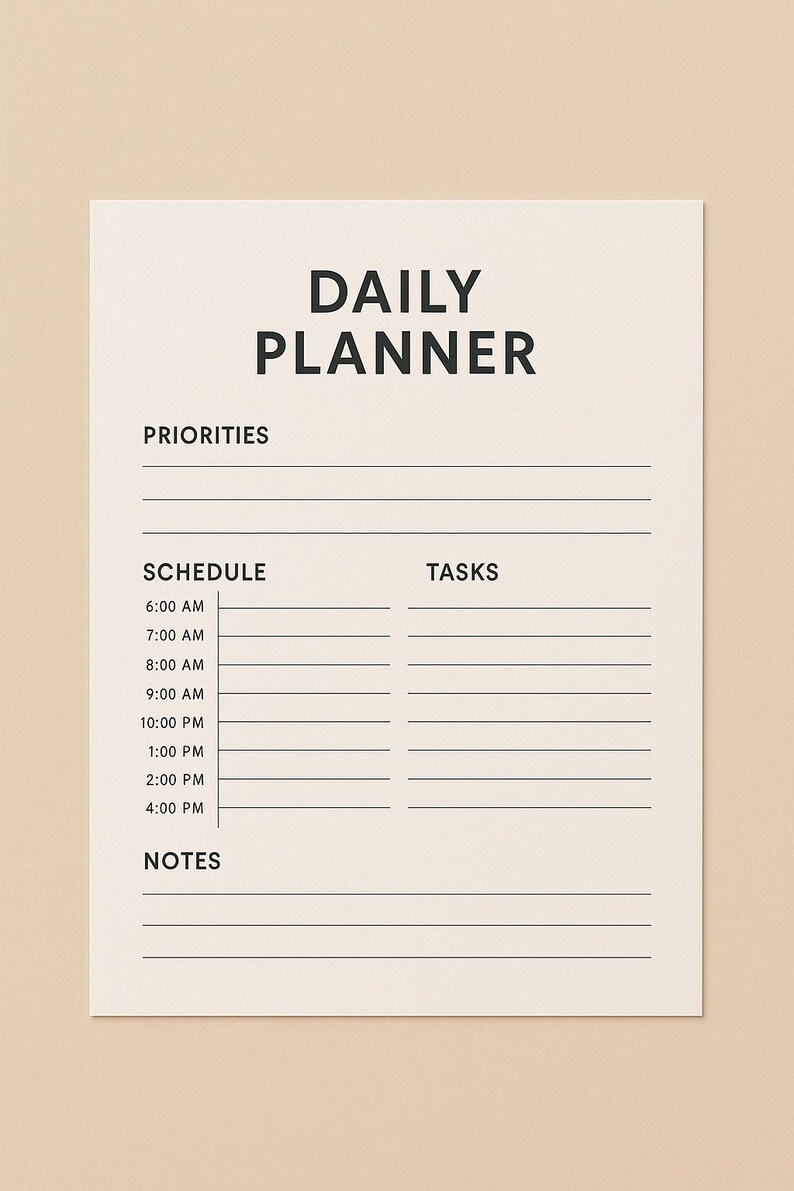 Daily Time Blocking Planner Printable A4 Productivity Schedule - Etsy ...