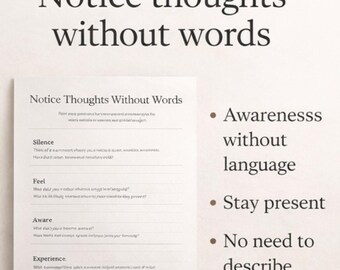 Why Am I Aware Without Using Words | Awareness & Presence | Printable Worksheet