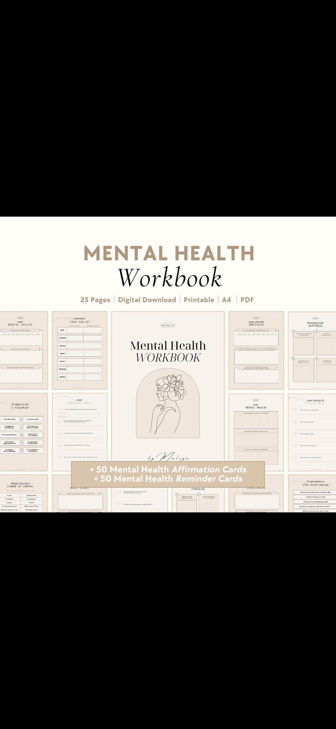 Overthinking Reset Bundle – 5 Worksheets to Calm Racing Thoughts, Break ...