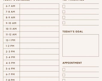 Daily Task Batching Planner Printable One Page Productivity Planner Focus Tasks PDF Digital Download