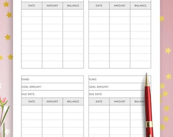 Sinking Funds Tracker Printable Minimal Budget Planner Simple Savings Tracker Digital PDF