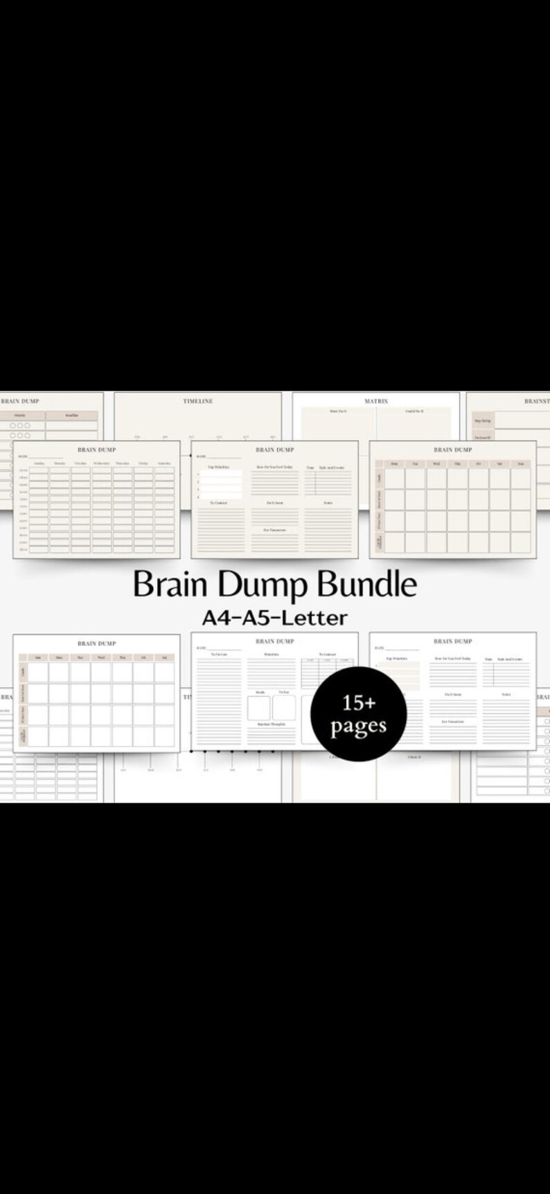 Stress Brain Dump Bundle Printable | Stress Relief Worksheets PDF ...