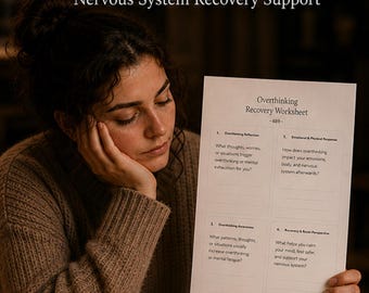 Emotionally Drained From Overthinking Worksheet | Mental Exhaustion & Nervous System Recovery | Printable PDF