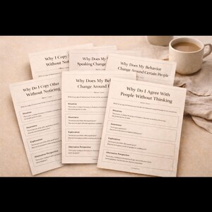 Unconscious Mirroring & Social Behavior Bundle | Why You Adapt To Others Without Noticing | Printable Worksheets