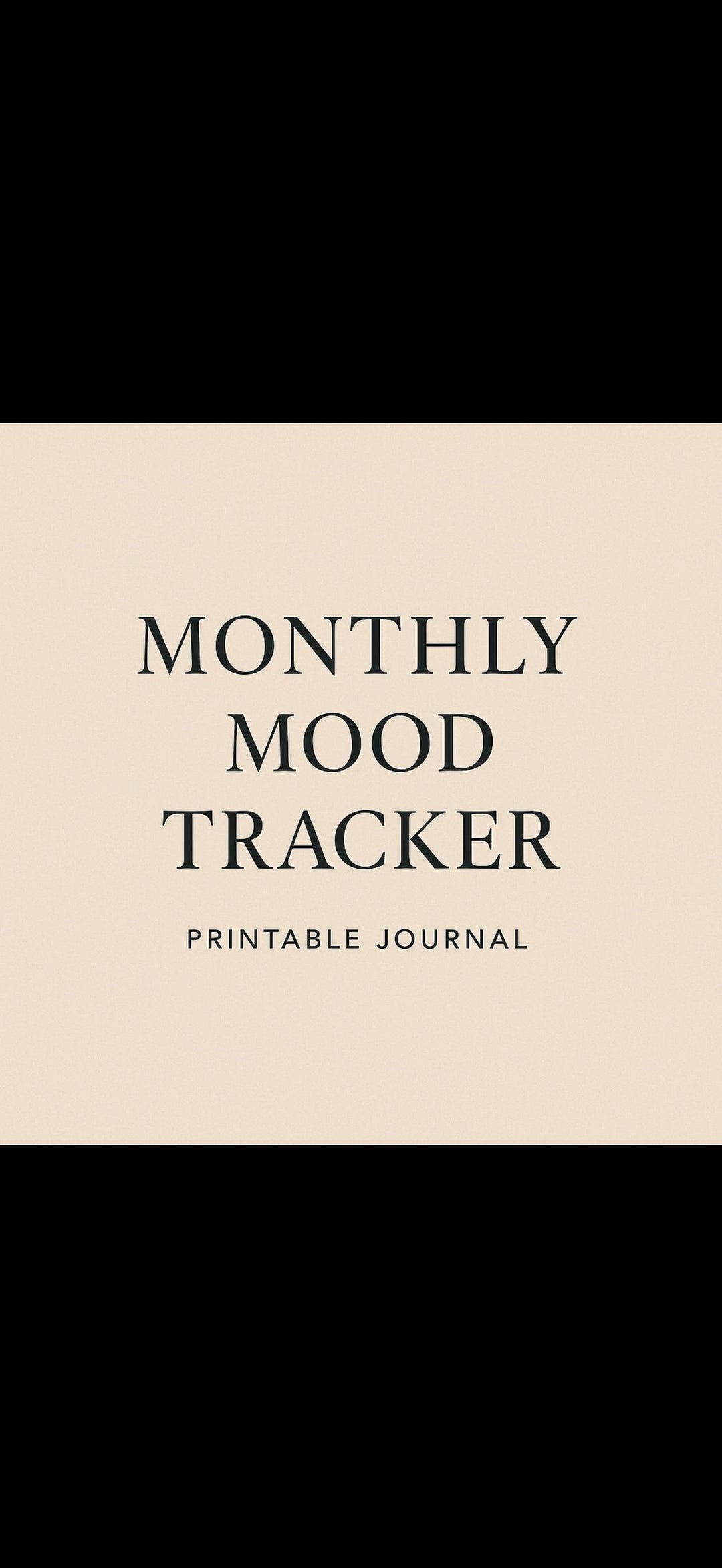 Monthly Mood Tracker Printable PDF Minimalist Mental Health Journal ...