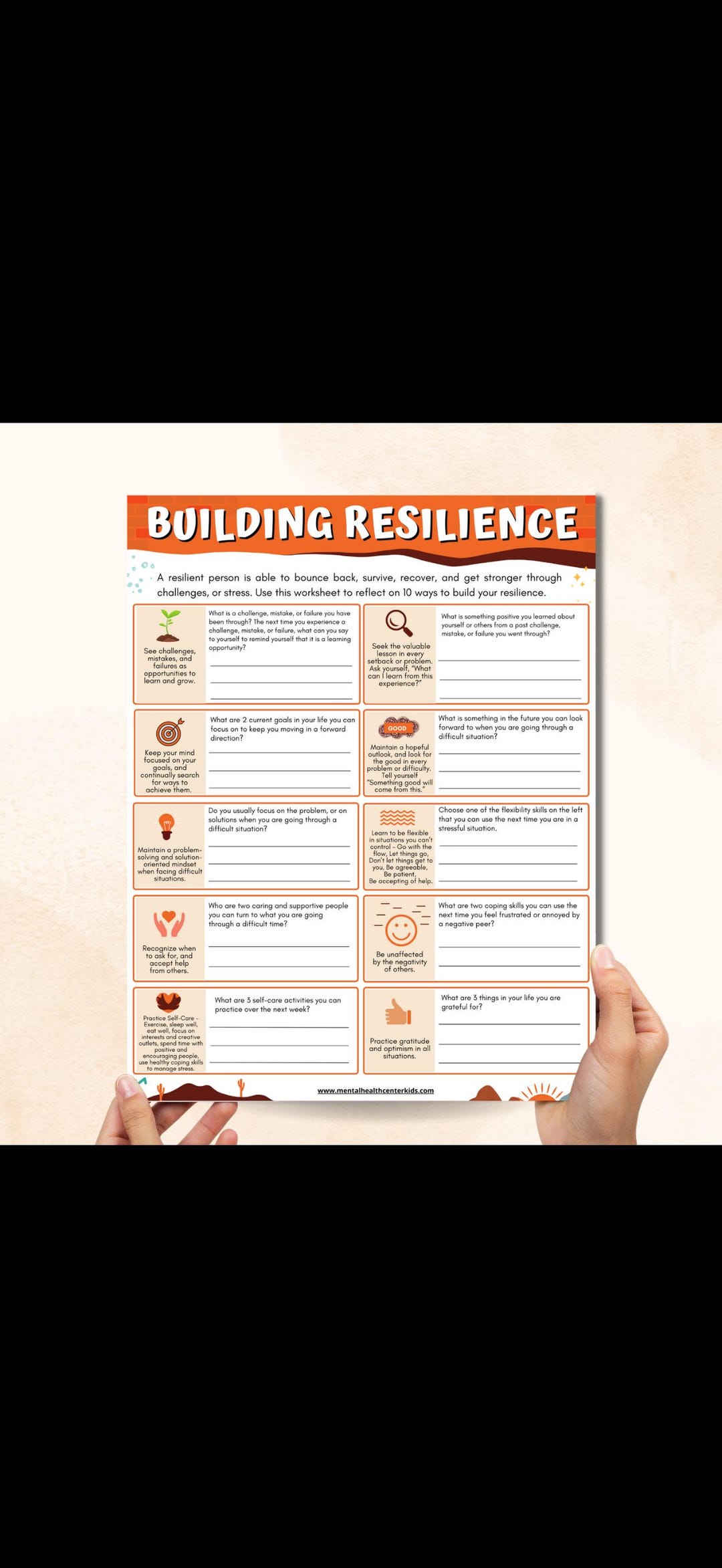 Emotional Strength Habits Worksheet | Build Resilience After Setbacks ...
