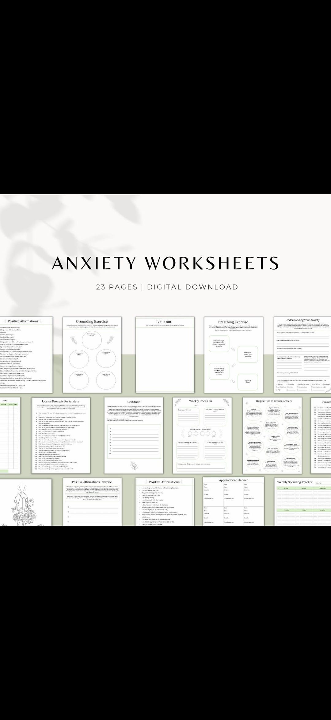 Anxiety Daily Reset Bundle Printable | Calm Clear Mind Let Go ...