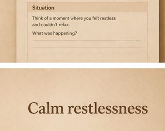 ¿Por qué me siento inquieto y no puedo relajarme? | Calma tu mente y siéntete más tranquilo | Hoja de trabajo imprimible