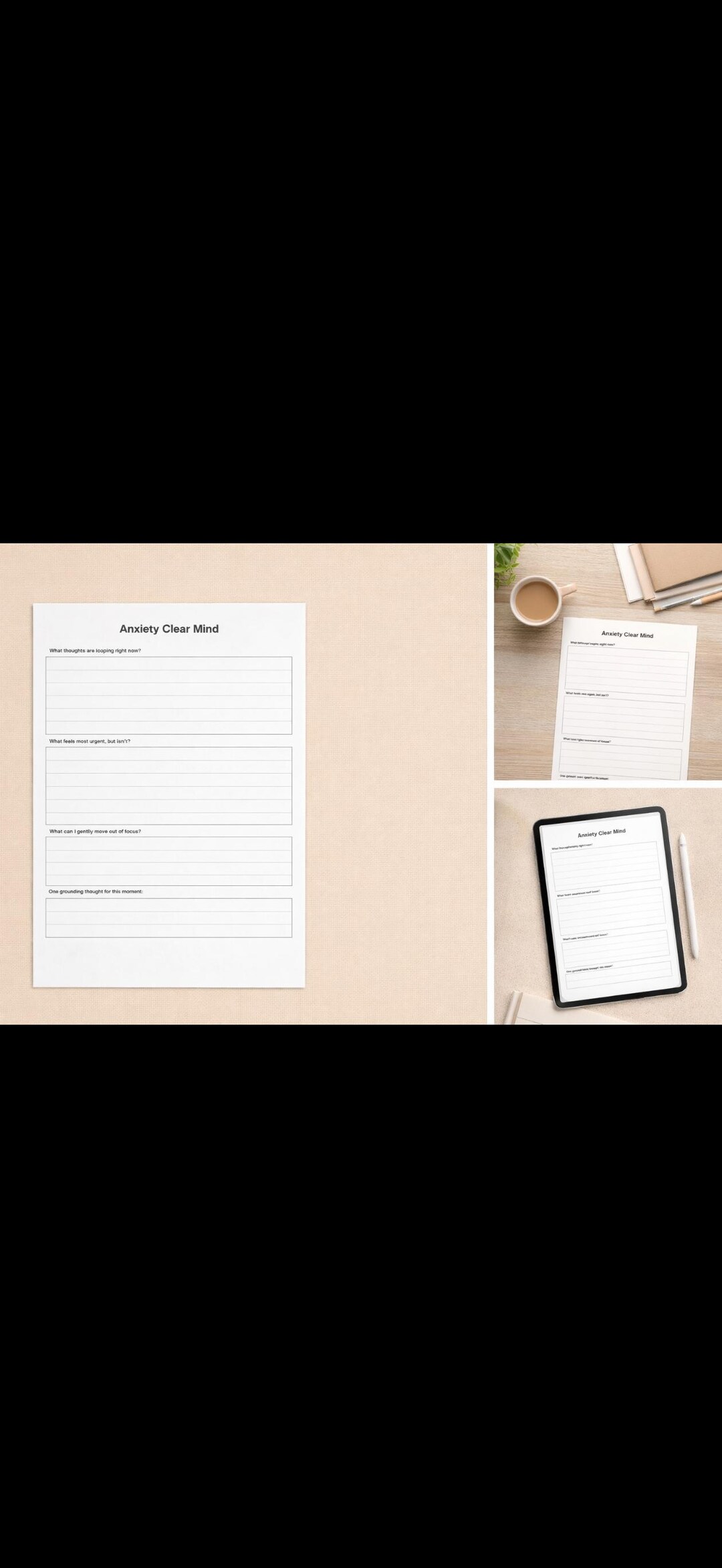 Anxiety Clear Mind Printable | Anxiety Overthinking Worksheet PDF ...