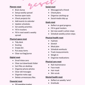Overthinking Weekly Reset Printable | Stop Overthinking Worksheet PDF | Weekly Mind Reset | One Page Mental Clarity