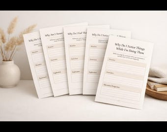 Why Do I Notice Things Without Words | Awareness & Presence Bundle | Thought Awareness Printable Worksheets